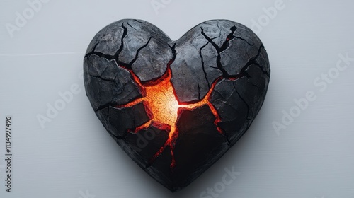 Anti-Valentine Rebellion Cracked Heart Art Emotional Expression Dark Theme Close-Up View photo