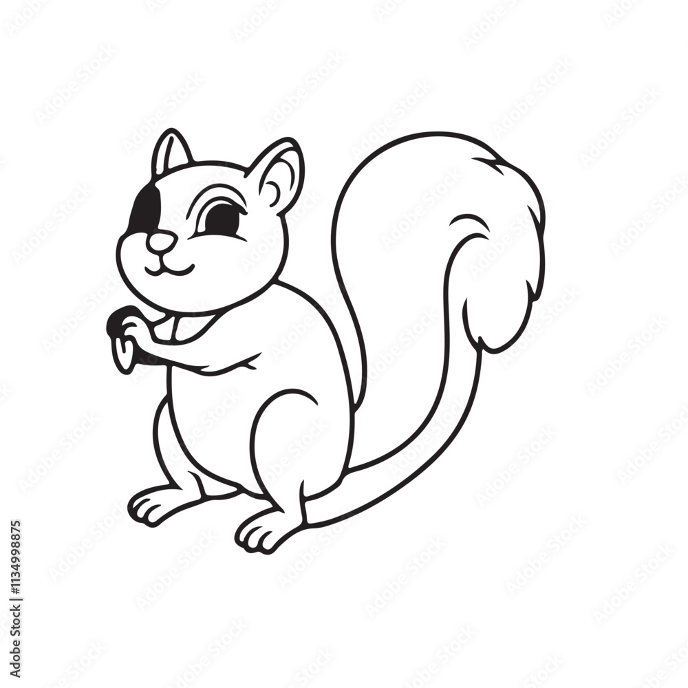 Flying squirrel line art vector on white background Flying squirrel line art vector on white background
