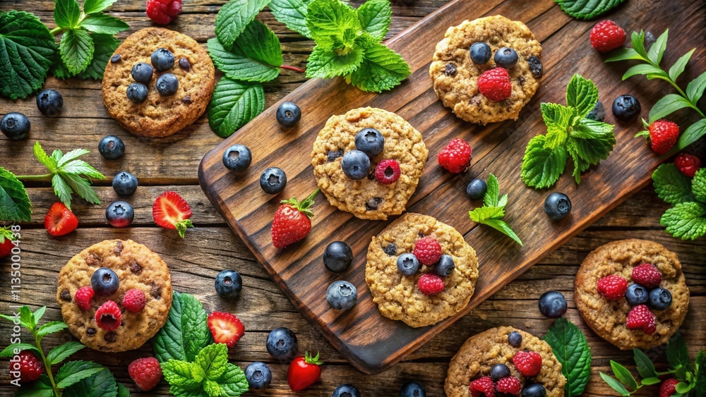 Healthy Vegan Oatmeal Cookies with Berries: A Delicious Dessert Option for a Nutritious Lifestyle and Guilt-Free Indulgence in Nature's Beauty Healthy Vegan Oatmeal Cookies with Berries: A Delicious Dessert Option for a Nutritious Lifestyle and Guilt-Free Indulgence in Nature's Beauty