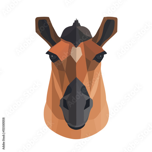 Flat vector dromedary, isolated on a white background.