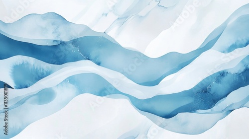 Wallpaper Mural Abstract Blue Mountains Watercolor Landscape Art Torontodigital.ca