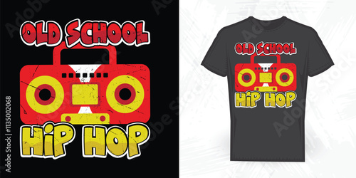 Funny Old School Hip Hop Vintage Cassette Music Mixtape T-shirt Design