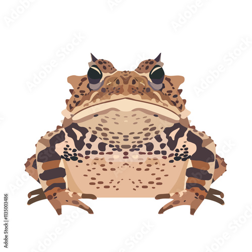 Flat vector horned toad, isolated on a white background.