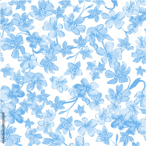Seamless PAttern Design Art Flower Fabric