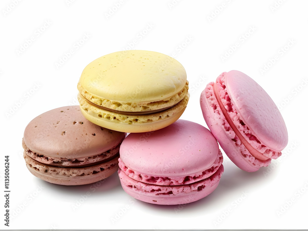 colorful macaroons isolated on white colorful macaroons isolated on white