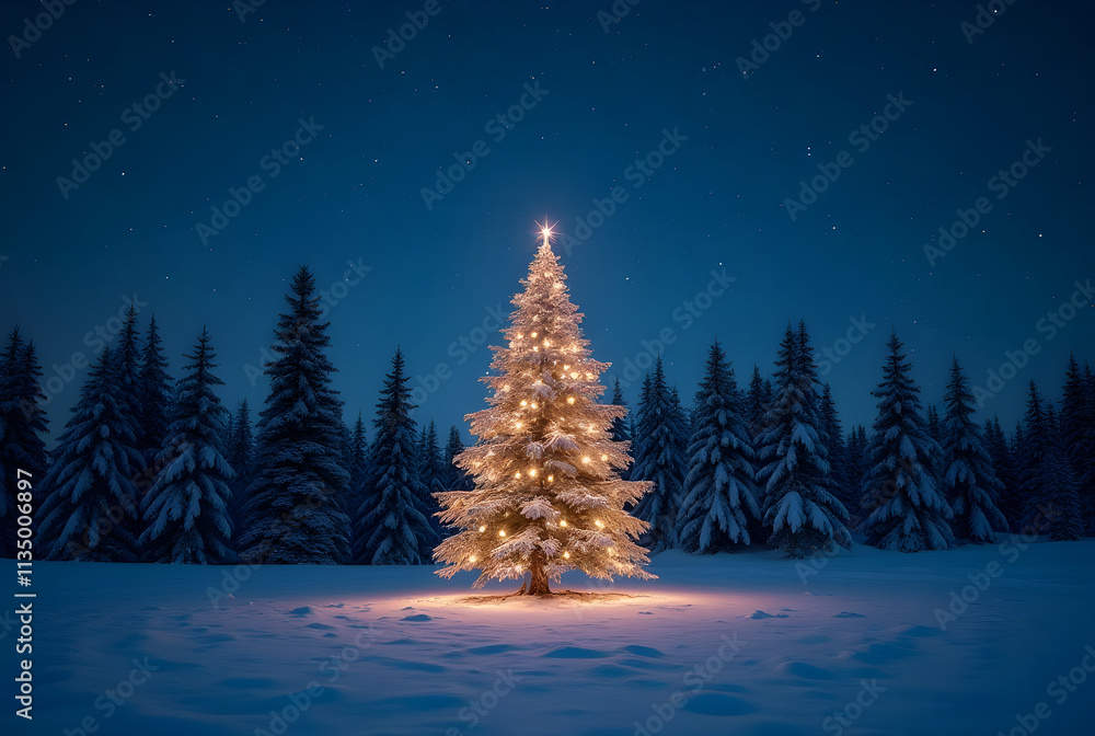 christmas tree in the snow christmas tree in the snow