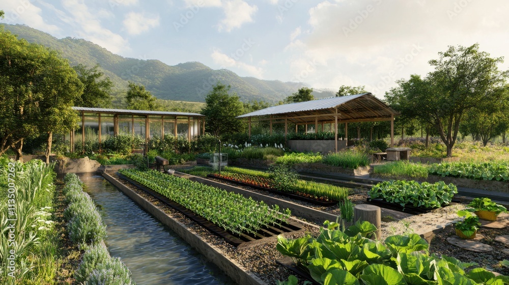 Organic farm using rainwater collection system Organic farm using rainwater collection system