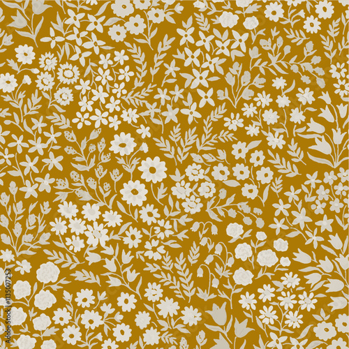 Seamless PAttern Design Art Flower Fabric