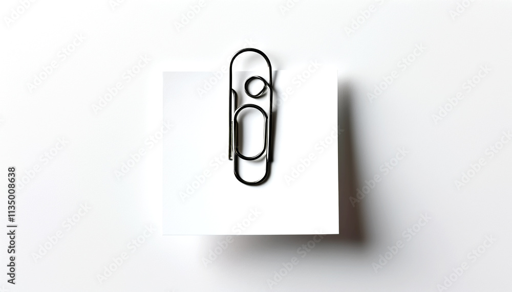 Creative arrangement of paper clips on a blank sheet of paper Creative arrangement of paper clips on a blank sheet of paper