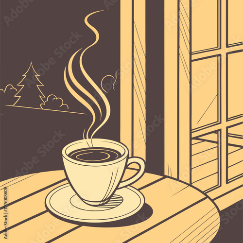 cool late art image of coffee in a cup