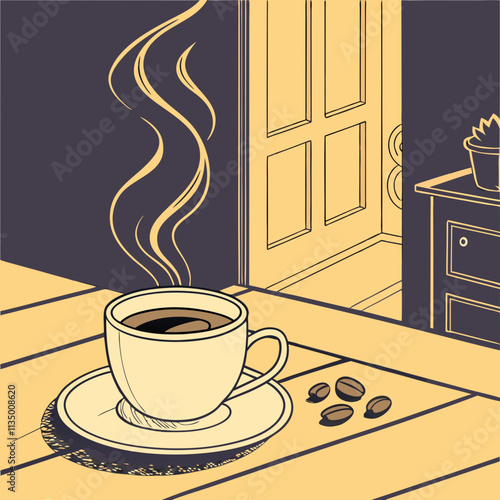 cool late art image of coffee in a cup