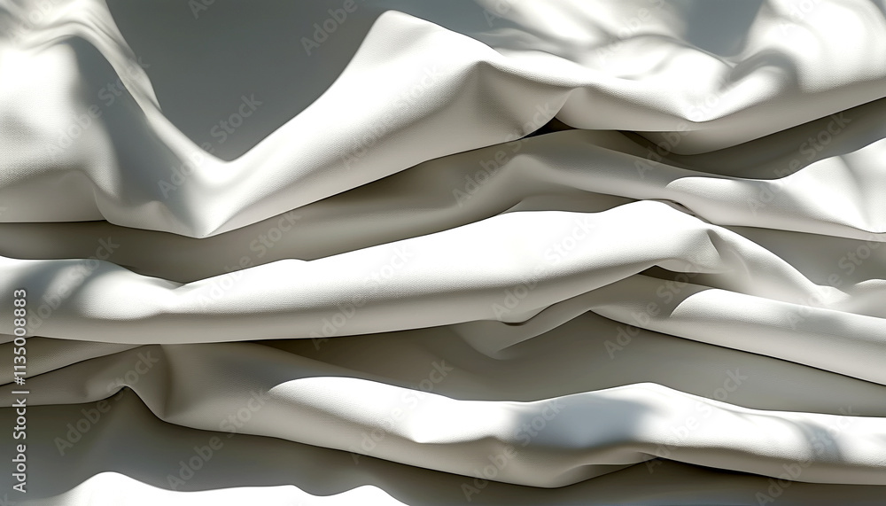 Obraz premium Soft white fabric draped elegantly in natural light at an artful angle