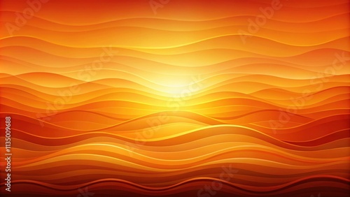 Abstract Orange and Yellow Wavy Lines Background with a Gradient Glow at the Center