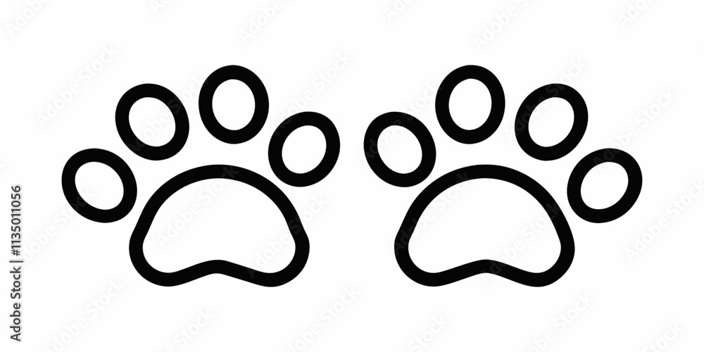 Pet Paw Editable Stroke Outline Icon: Pixel Perfect 64x64 Flat Vector Illustration. Pet Paw Editable Stroke Outline Icon: Pixel Perfect 64x64 Flat Vector Illustration.