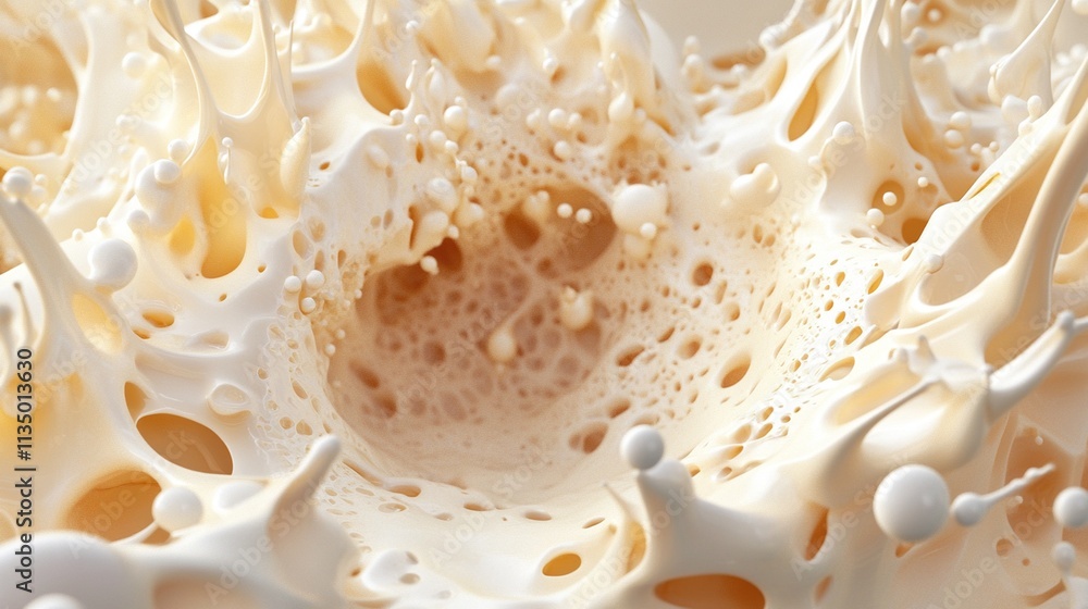 A Creative and Dynamic Image of a Creamy Splash Forming Intricate Shapes Representing Fluidity and Motion in Culinary Photography A Creative and Dynamic Image of a Creamy Splash Forming Intricate Shapes Representing Fluidity and Motion in Culinary Photography