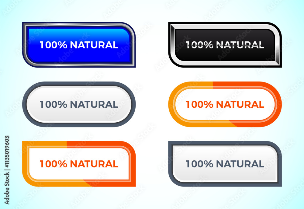 100% Natural button set of different shapes and colors. Suitable for mobile app, and website UI design. 100% Natural button set of different shapes and colors. Suitable for mobile app, and website UI design.