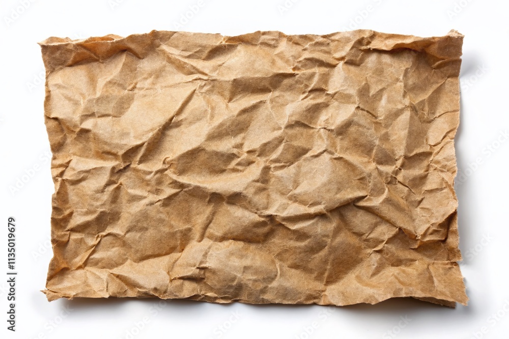 Isolated Used Brown Paper on a White Background for Urban Exploration Photography and Creative Projects, Showcasing Texture and Natural Imperfections in a Minimalist Style Isolated Used Brown Paper on a White Background for Urban Exploration Photography and Creative Projects, Showcasing Texture and Natural Imperfections in a Minimalist Style