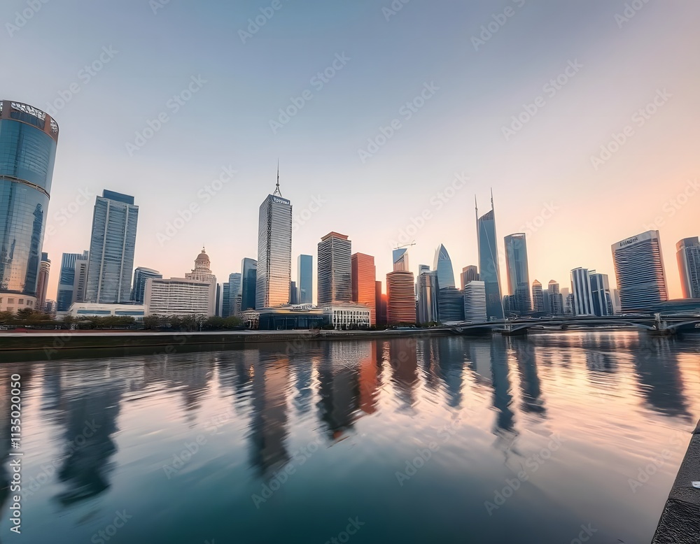 Fototapeta premium Sunrise winter snowy mountains landscape