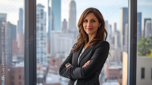 Confident Businesswoman Posing Near Office Window Free Download Confident Businesswoman Posing Near Office Window - GFXLoad
