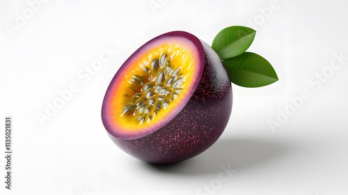 3D Passion fruit icon on a white background