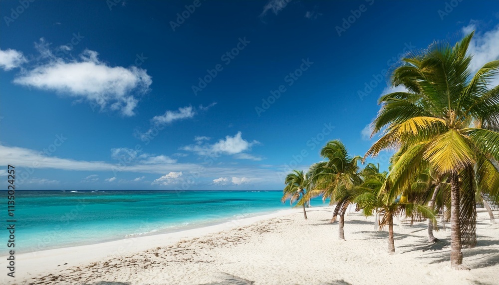 Palm Trees On The Beach - Palm Beach In Tropical Paradise - Guadalupe Island - Caribbean - Hawaii - Bali - Landscape Beach Palm Trees On The Beach - Palm Beach In Tropical Paradise - Guadalupe Island - Caribbean - Hawaii - Bali - Landscape Beach