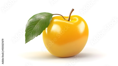 3D Yellow plum icon on a white background