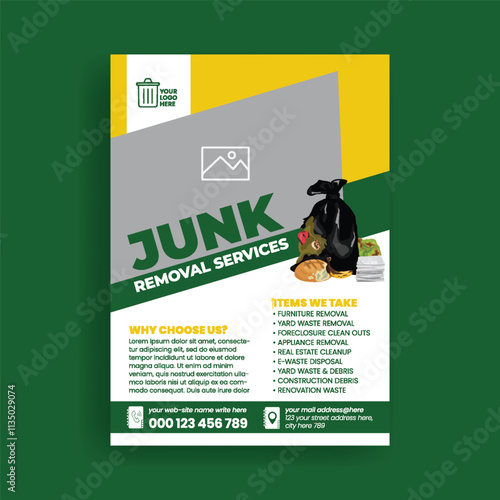 Junk removal Service print Flyer or poster Template, House Cleaning Service Flyer, Editable Cleaning Service Flyer, maid service Flyer template design