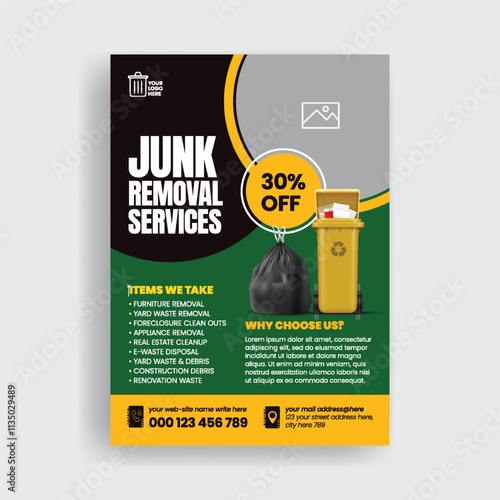 Junk removal Service print Flyer or poster Template, House Cleaning Service Flyer, Editable Cleaning Service Flyer, maid service Flyer template design