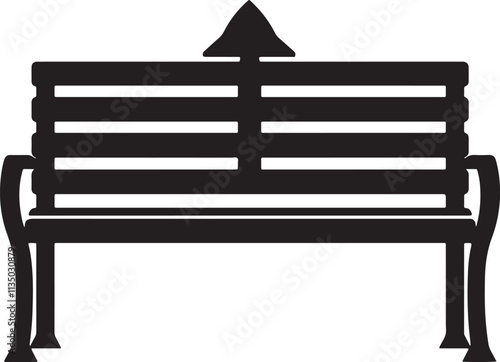 Park bench silhouette vector illustration