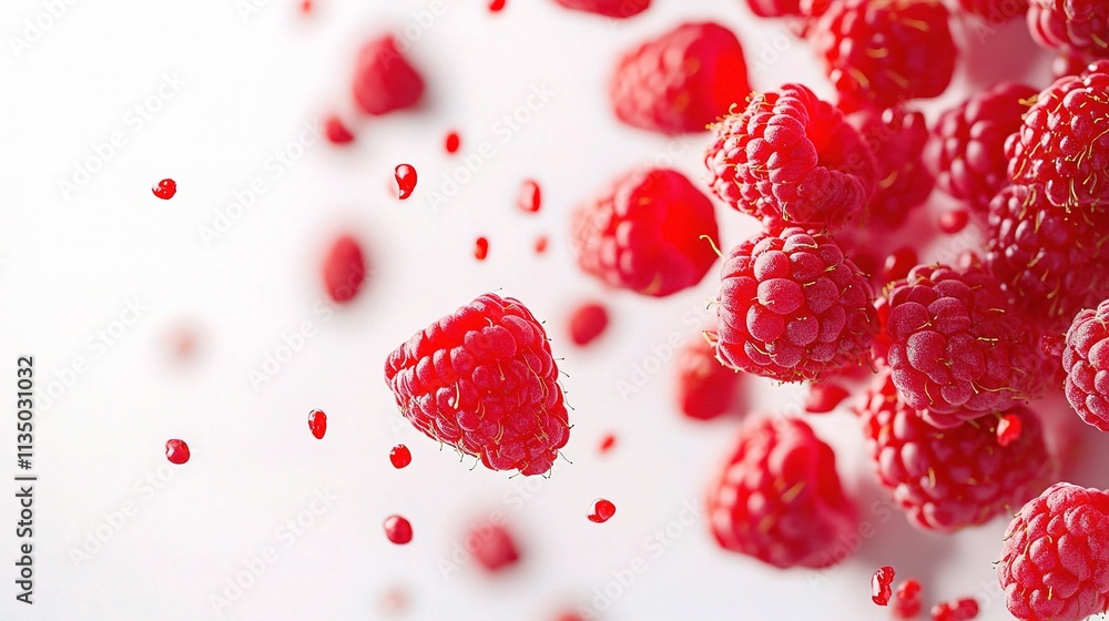 Fresh Raspberry Berries with Vibrant Red Seeds, Detailed Close-Up Fresh Raspberry Berries with Vibrant Red Seeds, Detailed Close-Up