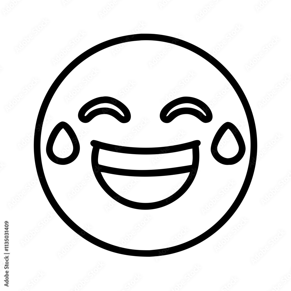 laughing face with tears icon, emoji day line art, emoji icon - simple black line art icon of laughing face with tears, symbolizing emoji day topic celebrations. emoji vector art. laughing face with tears icon, emoji day line art, emoji icon - simple black line art icon of laughing face with tears, symbolizing emoji day topic celebrations. emoji vector art.