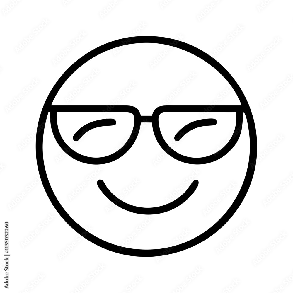 sunglasses emoji icon, emoji day line art, emoji icon - simple black line art icon of sunglasses emoji, symbolizing emoji day topic celebrations. emoji vector art. sunglasses emoji icon, emoji day line art, emoji icon - simple black line art icon of sunglasses emoji, symbolizing emoji day topic celebrations. emoji vector art.
