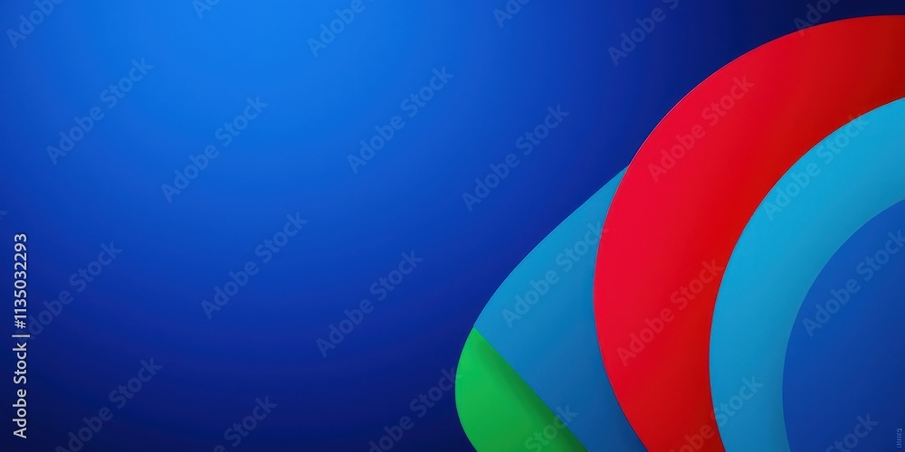 Fototapeta premium Abstract Background with Curved Shapes in Vibrant Blue, Red, and Green Hues