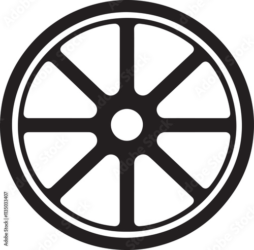 steering wheel silhouette vector icon illustration