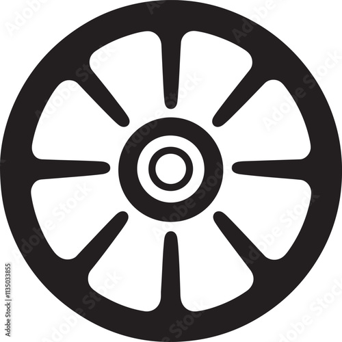 steering wheel silhouette vector icon illustration