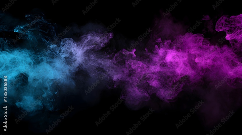 Colorful smoke swirls create a dynamic atmosphere in a dark background Colorful smoke swirls create a dynamic atmosphere in a dark background