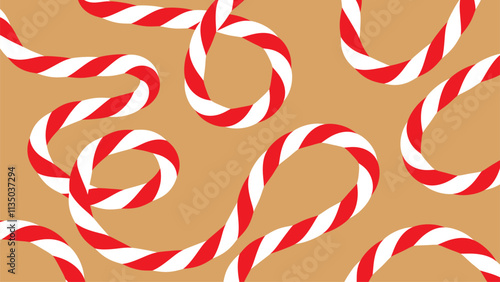 Empty abstract festive Christmas New Year background,hand drawn greeting card kraft paper and ribbons, loop. Textbox tied up with cotton red rope bakers twine. Packing string for present. Vector EPS10