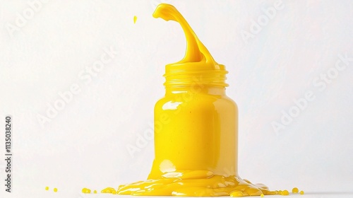 Yellow Mustard in Squeeze Bottle Ready for Use in Culinary Creation photo