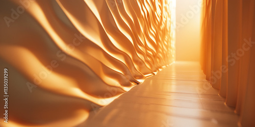 Digital Rendering: Gold Fabric Corridor