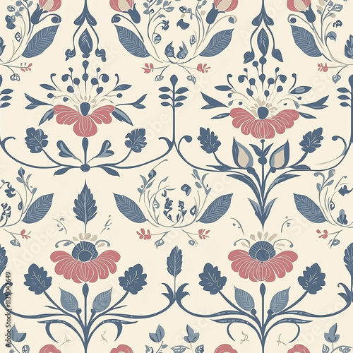 Wallpaper Mural Floral seamless pattern design nature-inspired artwork textile print elegant environment aesthetic viewpoint decorative concept Torontodigital.ca