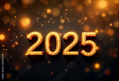 Happy New Year 2025 Typography Text Effect