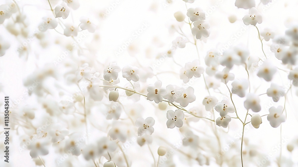 Delicate White Lily of the Valley Flower in Soft Focus Background Delicate White Lily of the Valley Flower in Soft Focus Background