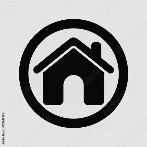 Web home flat icon for apps and websites