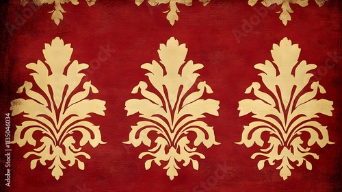 Elegant floral wall pattern interior design artwork classic style close-up decorative concept