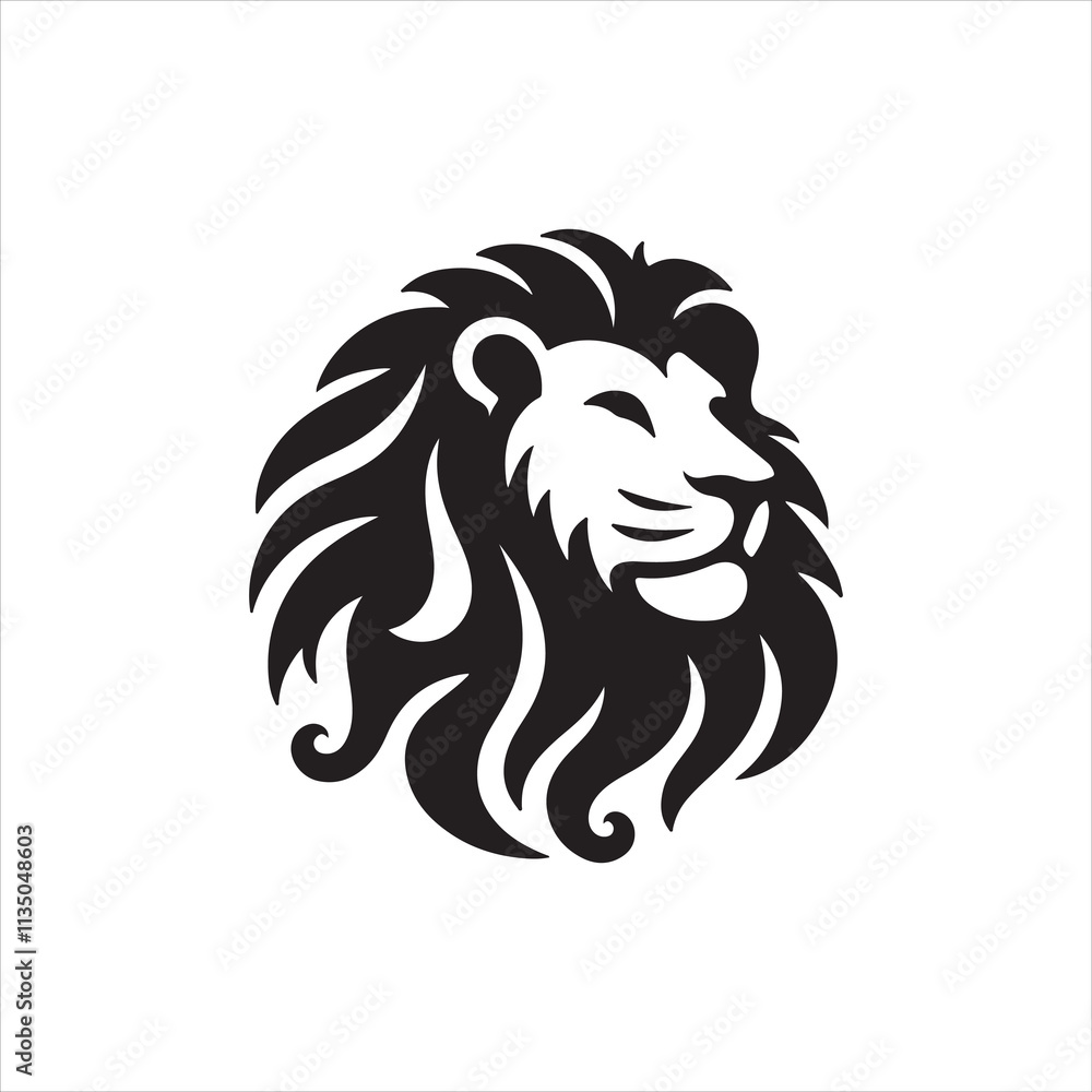 lion head silhouette lion head silhouette