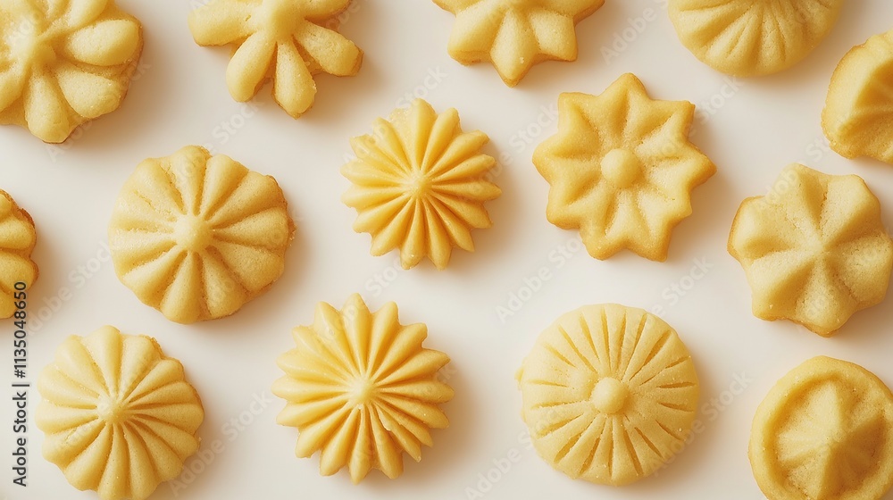 Obraz premium Close-up of spritz cookies showing detailed shapes and textures.