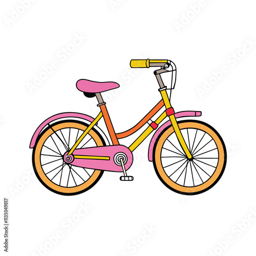 Colorful Children’s Bicycle Illustration – Perfect for Kids’ Outdoor Activities