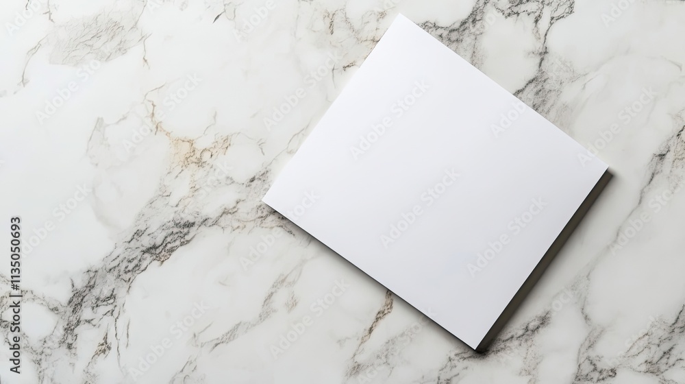 Blank White Paper on Marble Surface Background Blank White Paper on Marble Surface Background