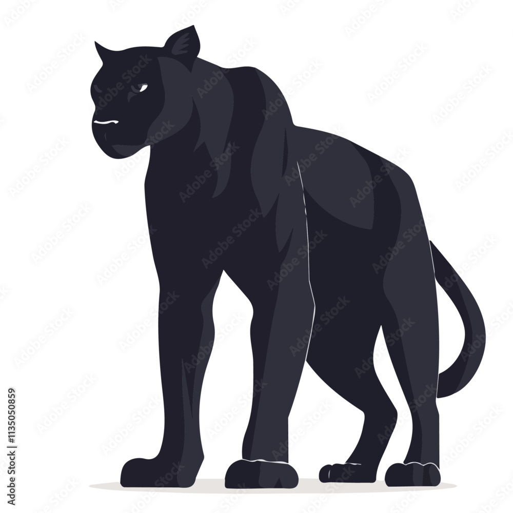 Flat vector panther, isolated on a white background.
Flat vector panther, isolated on a white background.