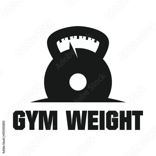gym weight flat minimalist logo design